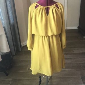 Mustard yellow long sleeve dress by Lush